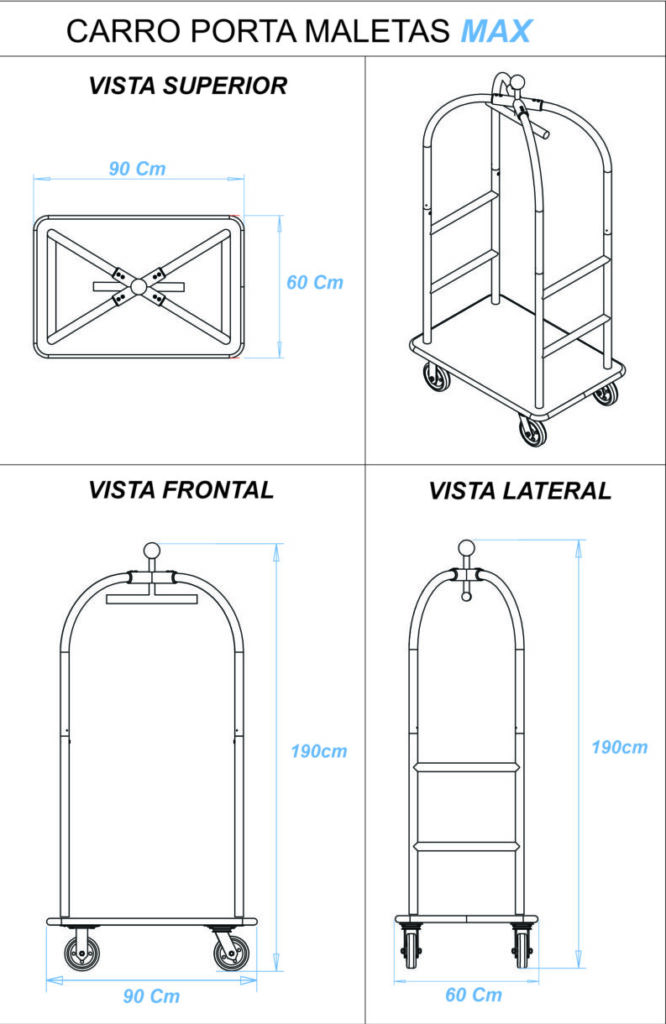 carro maletero para hoteles/airbnb. carro botone hotel